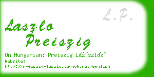 laszlo preiszig business card